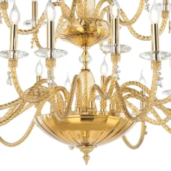 Viadurini Lighting Klassische Kronleuchter-Klassischer Kronleuchter mit 24 Lichtern aus mundgeblasenem Glas und Handdetails - Phaedra