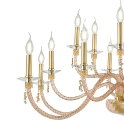 Viadurini Lighting Klassische Kronleuchter-Klassischer Kronleuchter mit 24 Lichtern aus mundgeblasenem Glas und Handdetails - Phaedra