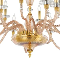 Viadurini Lighting Klassische Kronleuchter-Klassischer Kronleuchter mit 24 Lichtern aus mundgeblasenem Glas und Handdetails - Phaedra