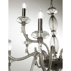 Viadurini Lighting Klassische Kronleuchter-Klassischer Kronleuchter mit 12 Lichtern aus mundgeblasenem Glas und Handdetails - Phaedra