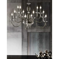 Viadurini Lighting Klassische Kronleuchter-Klassischer Kronleuchter mit 12 Lichtern aus mundgeblasenem Glas und Handdetails - Phaedra