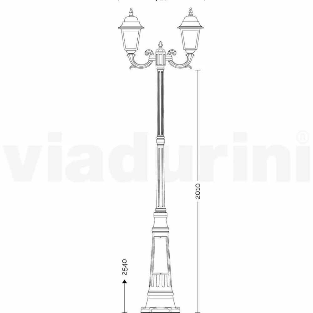 Viadurini Lighting Gartenlampion-Klassischer Laternenpfahl für den Außenbereich aus Aluminium, hergestellt in Italien, Aquilina