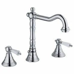 Viadurini Taps Waschbeckenarmaturen-Klassischer 3-Loch Messing Waschtischmischer Made in Italy - Shelly