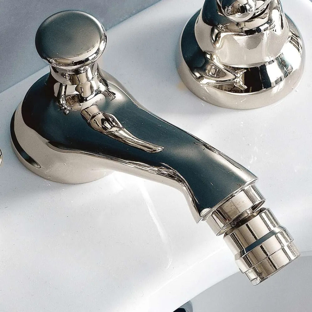 Viadurini Taps Bidetarmaturen-Klassischer 3-Loch-Bidethahn mit Messingablauf Made in Italy - Ercolina