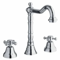 Viadurini Taps Waschbeckenarmaturen-Klassischer 3-Loch-Mischer für Waschbecken aus Messing Made in Italy - Lisca