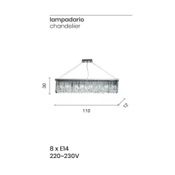 Viadurini Lighting Klassische Kronleuchter-Klassischer Luxus-Hängeleuchter aus Metall und geschliffenem Kristall - Zolando