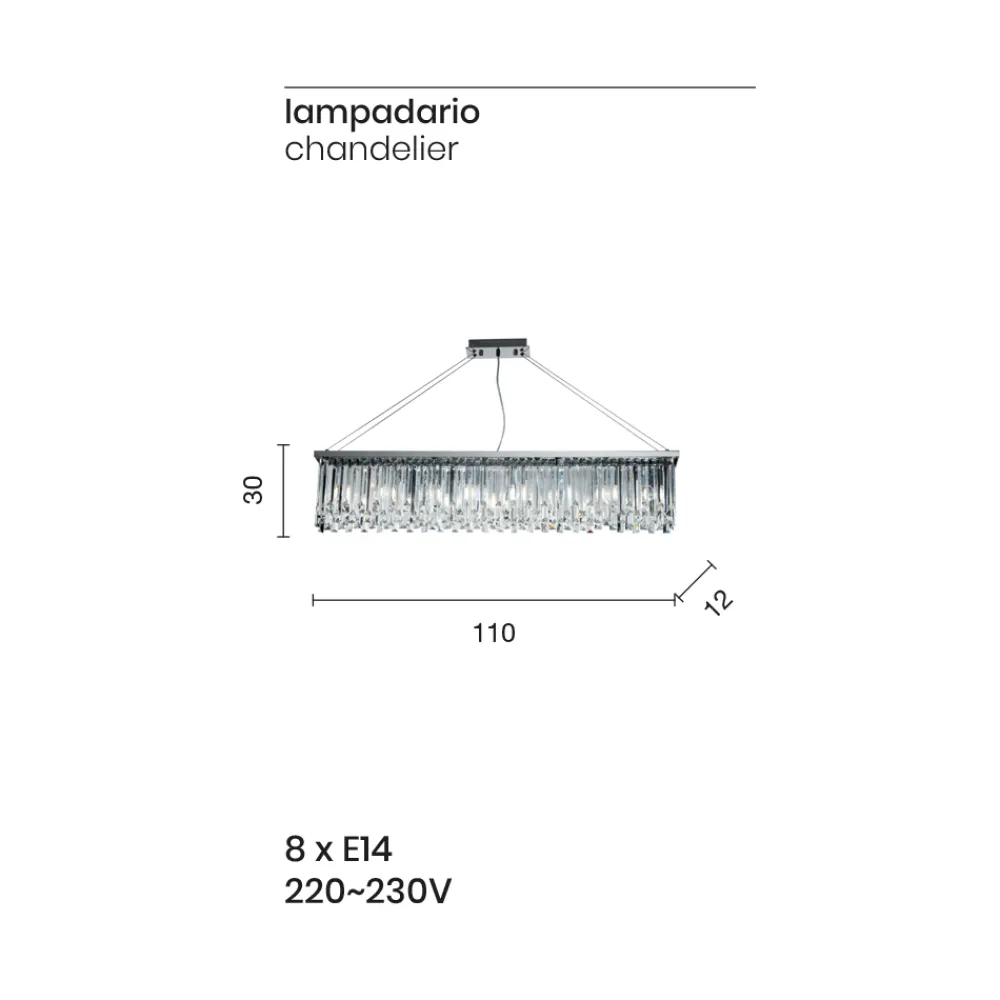 Viadurini Lighting Klassische Kronleuchter-Klassischer Luxus-Hängeleuchter aus Metall und geschliffenem Kristall - Zolando
