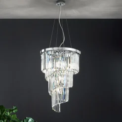 Viadurini Lighting Klassische Kronleuchter-Klassischer Luxus-Kronleuchter aus verchromtem Metall und geschliffenem Kristall - Lambert