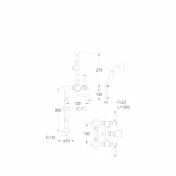 Viadurini Taps Badewannearmaturen-Klassischer Messing Badewannenarmatur Made in Italy - Riko