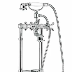 Viadurini Taps Badewannearmaturen-Klassischer Mischer für Bodenbadewanne aus Messing Made in Italy - Panico