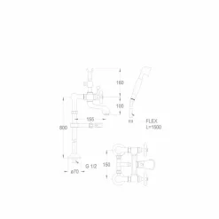 Viadurini Taps Badewannearmaturen-Klassischer Mischer für Bodenbadewanne aus Messing Made in Italy - Panico