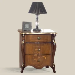 Viadurini Classic Nachttische-Klassischer Nachttisch 3 luxuriöse Schubladen Walnussholz Made in Italy - Cambrige