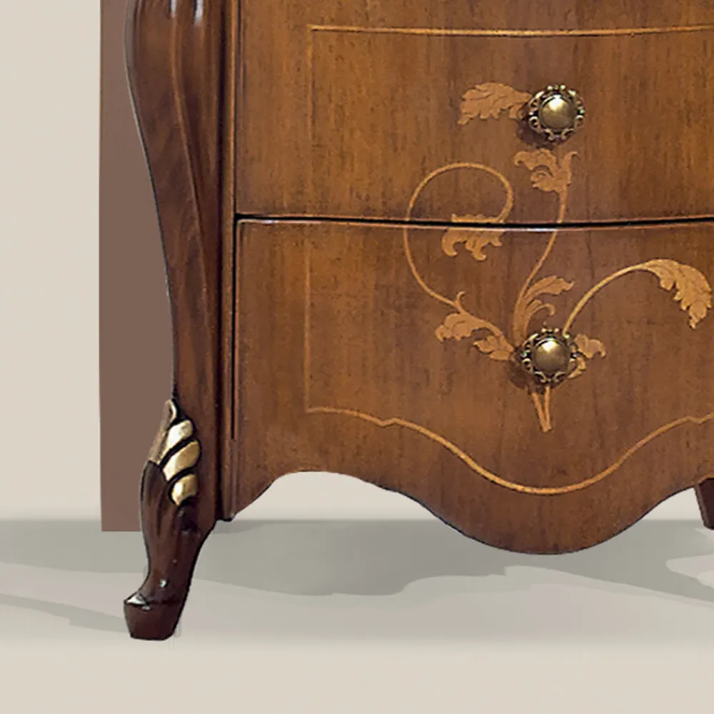 Viadurini Classic Nachttische-Klassischer Nachttisch 3 luxuriöse Schubladen Walnussholz Made in Italy - Cambrige