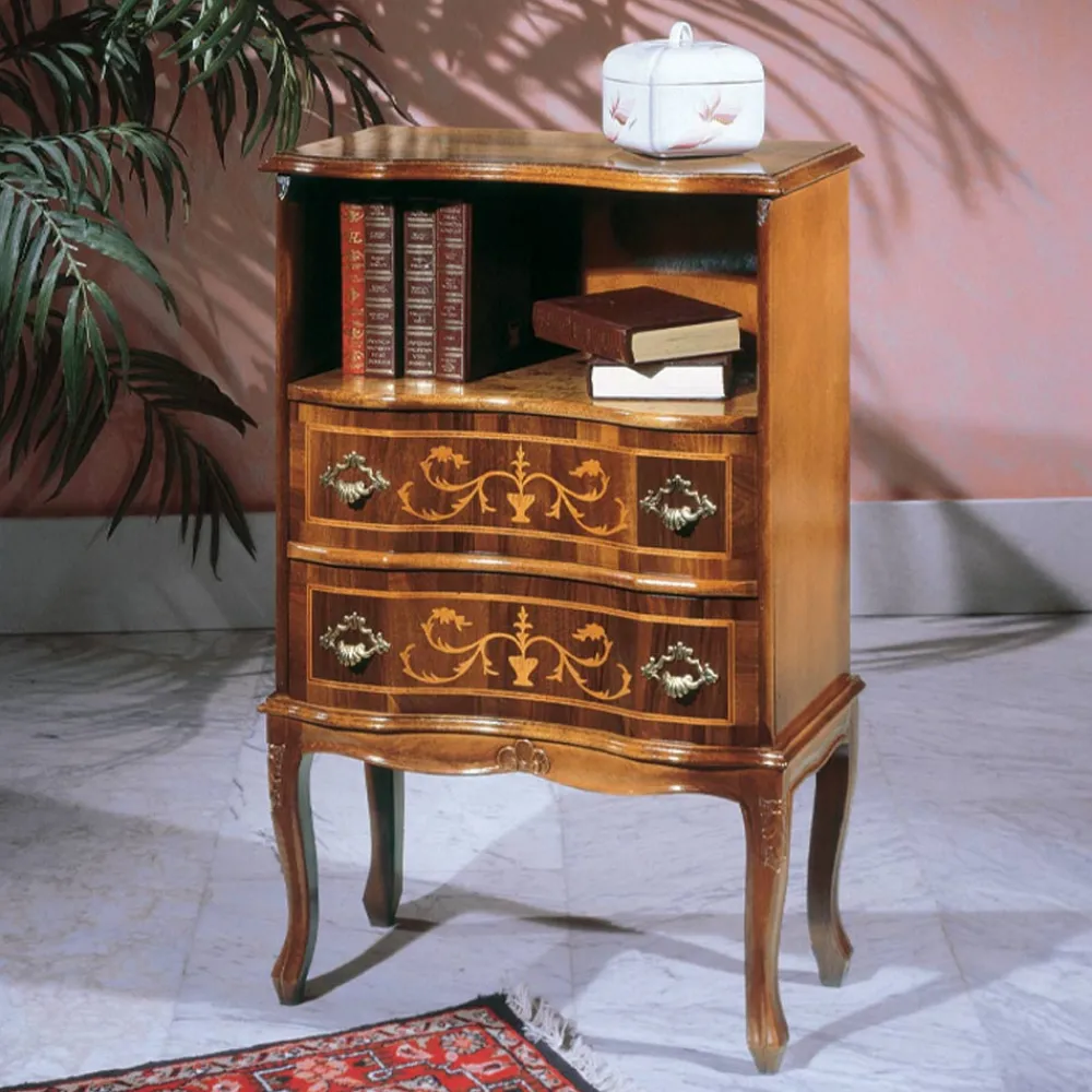 Viadurini Classic Nachttische-Klassischer Nachttisch aus Walnussholz mit Schubladen Made in Italy - Elegant