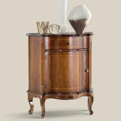 Viadurini Classic Kommoden-Klassischer Nachttisch Tür und Schublade aus Holz mit Intarsien Made in Italy - Leonor