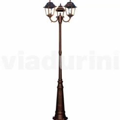 Viadurini Lighting Gartenlampion-Klassischer Outdoor-Laternenpfahl mit drei Lichtern, hergestellt in Italien, Aquilina