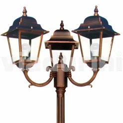 Viadurini Lighting Gartenlampion-Klassischer Outdoor-Laternenpfahl mit drei Lichtern, hergestellt in Italien, Aquilina