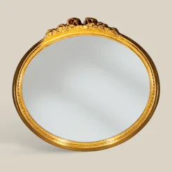 Viadurini Classic Wandspiegel-Klassischer ovaler Spiegel mit Blattgoldrahmen Made in Italy - Precious