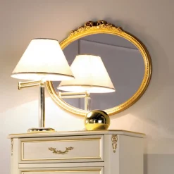 Viadurini Classic Wandspiegel-Klassischer ovaler Spiegel mit Blattgoldrahmen Made in Italy - Precious