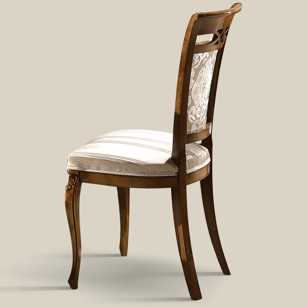 Viadurini Classic Klassische Stühle-Klassischer Polsterstuhl aus Nussbaum oder weißem Holz Made in Italy - Caligola