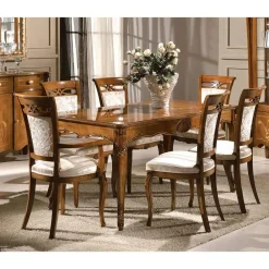 Viadurini Classic Klassische Stühle-Klassischer Polsterstuhl aus Nussbaum oder weißem Holz Made in Italy - Caligola