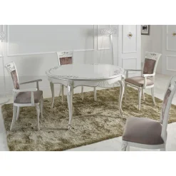 Viadurini Classic Klassische Stühle-Klassischer Polsterstuhl aus Nussbaum oder weißem Holz Made in Italy - Caligola