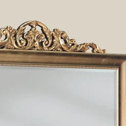 Viadurini Classic Wandspiegel-Klassischer rechteckiger Spiegel aus Blattgoldholz Made in Italy - Ibiscos