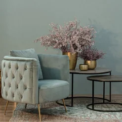 Viadurini Living Klassische Sessel-Klassischer Sessel aus gepolstertem Holz mit Samteffekt Homemotion - Nichy