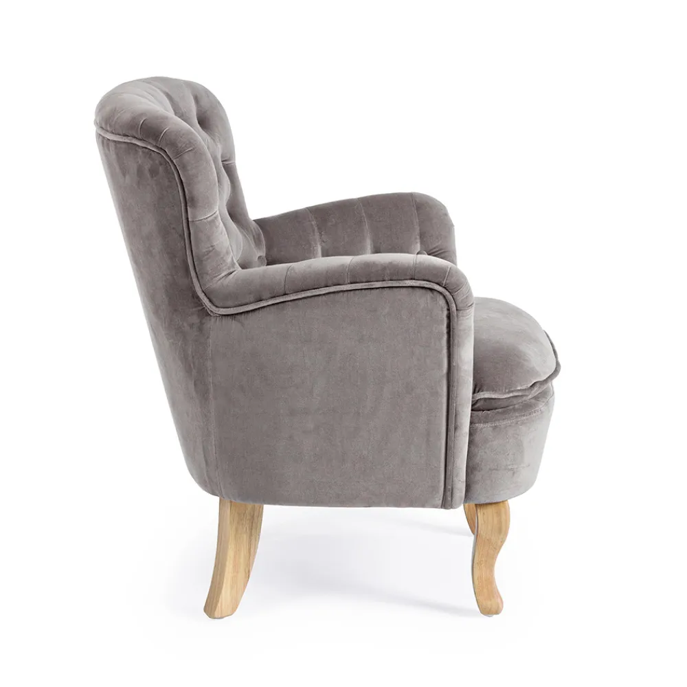 Viadurini Living Klassische Sessel-Klassischer Sessel aus Holz und gepolstertem Sitz aus gesteppter Baumwolle - Monny