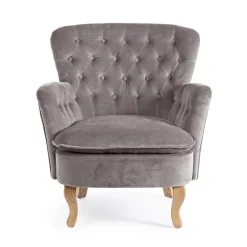 Viadurini Living Klassische Sessel-Klassischer Sessel aus Holz und gepolstertem Sitz aus gesteppter Baumwolle - Monny