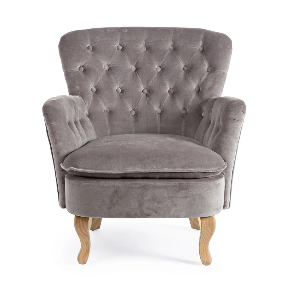 Viadurini Living Klassische Sessel-Klassischer Sessel aus Holz und gepolstertem Sitz aus gesteppter Baumwolle - Monny