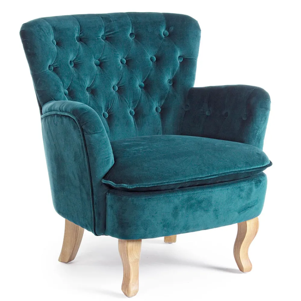 Viadurini Living Klassische Sessel-Klassischer Sessel aus Holz und gepolstertem Sitz aus gesteppter Baumwolle - Monny