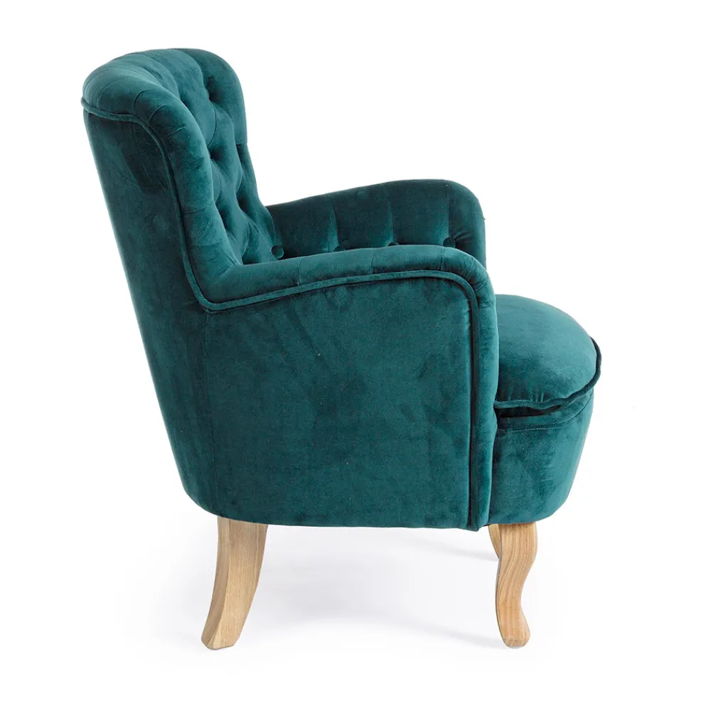 Viadurini Living Klassische Sessel-Klassischer Sessel aus Holz und gepolstertem Sitz aus gesteppter Baumwolle - Monny