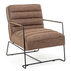 Viadurini Living Klassische Sessel-Klassischer Sessel aus Stahl und Kunstleder Braun oder Schwarz Design - Kendy