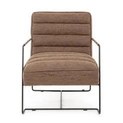 Viadurini Living Klassische Sessel-Klassischer Sessel aus Stahl und Kunstleder Braun oder Schwarz Design - Kendy