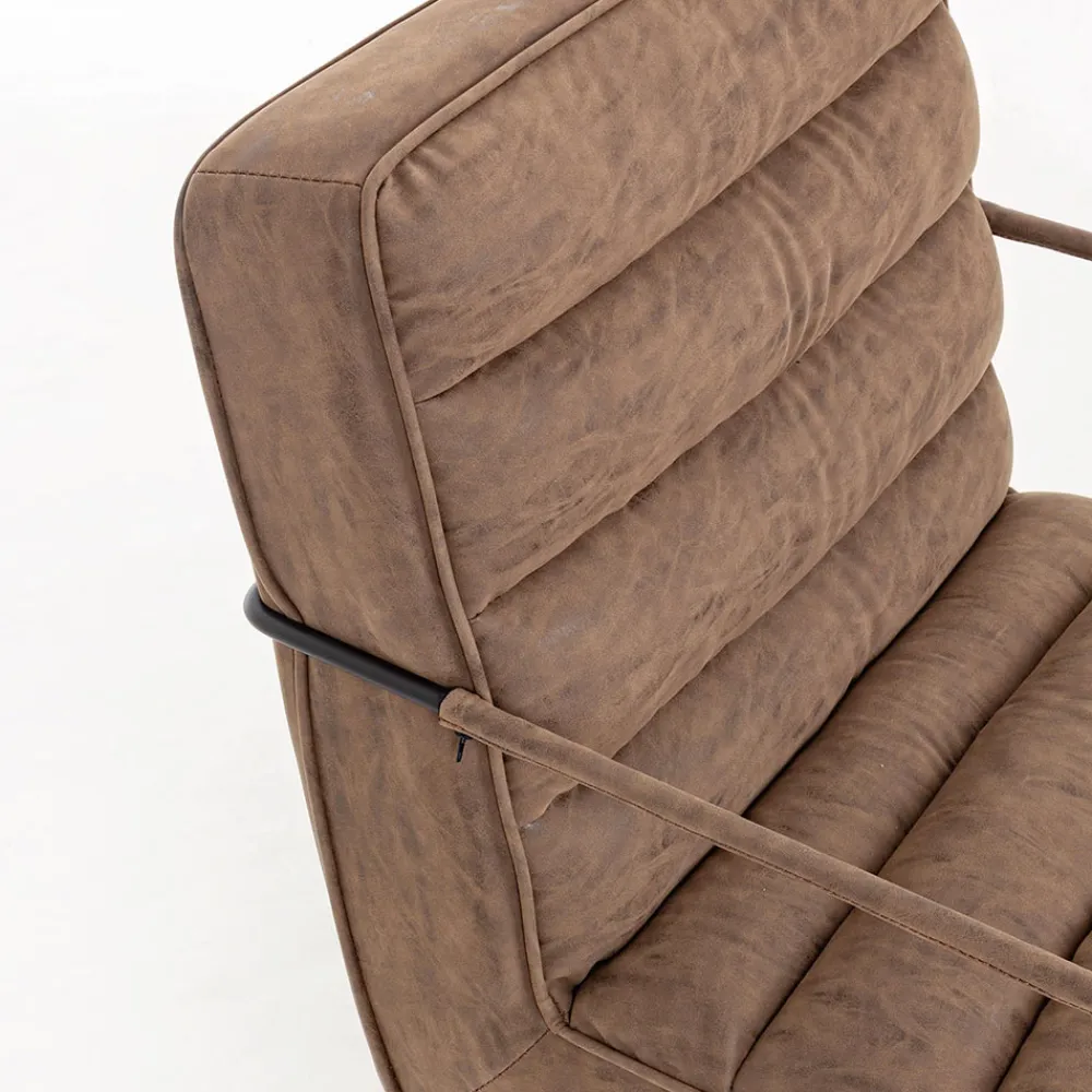 Viadurini Living Klassische Sessel-Klassischer Sessel aus Stahl und Kunstleder Braun oder Schwarz Design - Kendy