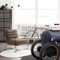 Viadurini Living Klassische Sessel-Klassischer Sessel aus Stahl und Kunstleder Braun oder Schwarz Design - Kendy