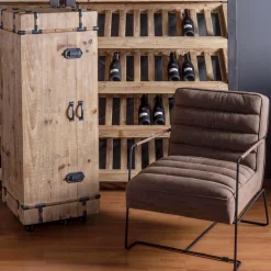 Viadurini Living Klassische Sessel-Klassischer Sessel aus Stahl und Kunstleder Braun oder Schwarz Design - Kendy