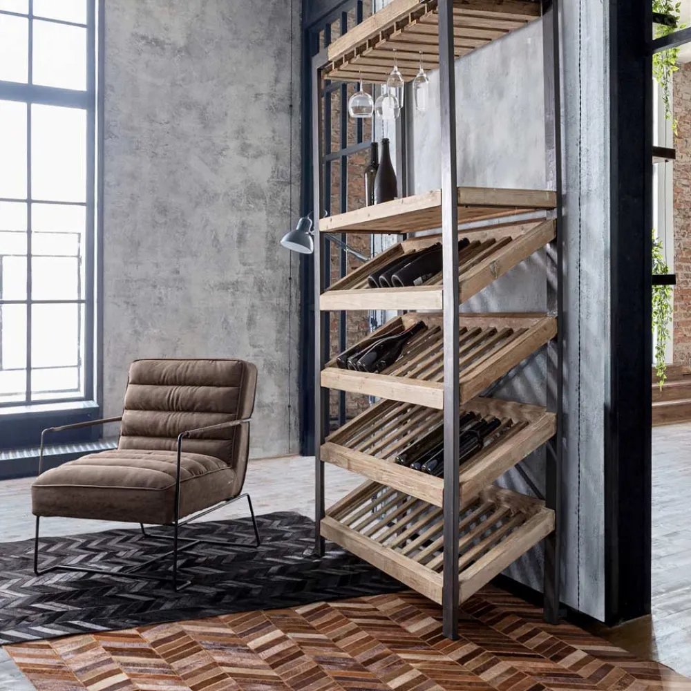 Viadurini Living Klassische Sessel-Klassischer Sessel aus Stahl und Kunstleder Braun oder Schwarz Design - Kendy