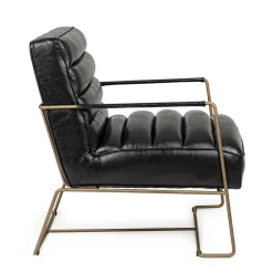 Viadurini Living Klassische Sessel-Klassischer Sessel aus Stahl und Kunstleder Braun oder Schwarz Design - Kendy