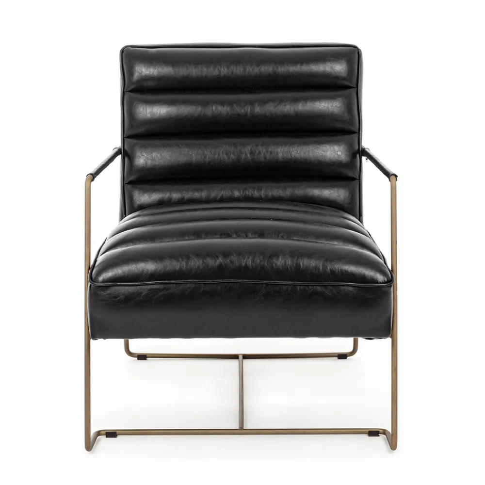 Viadurini Living Klassische Sessel-Klassischer Sessel aus Stahl und Kunstleder Braun oder Schwarz Design - Kendy