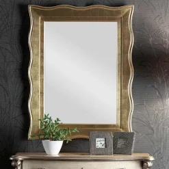 Viadurini Classic Wandspiegel-Klassischer Spiegel mit rechteckigem Goldrahmen Made in Italy - Florence