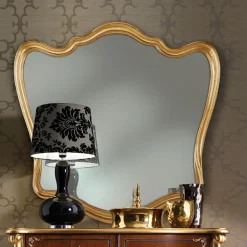 Viadurini Classic Wandspiegel-Klassischer spiegelförmiger Holzrahmen mit Blattgold Made in Italy - Jenny