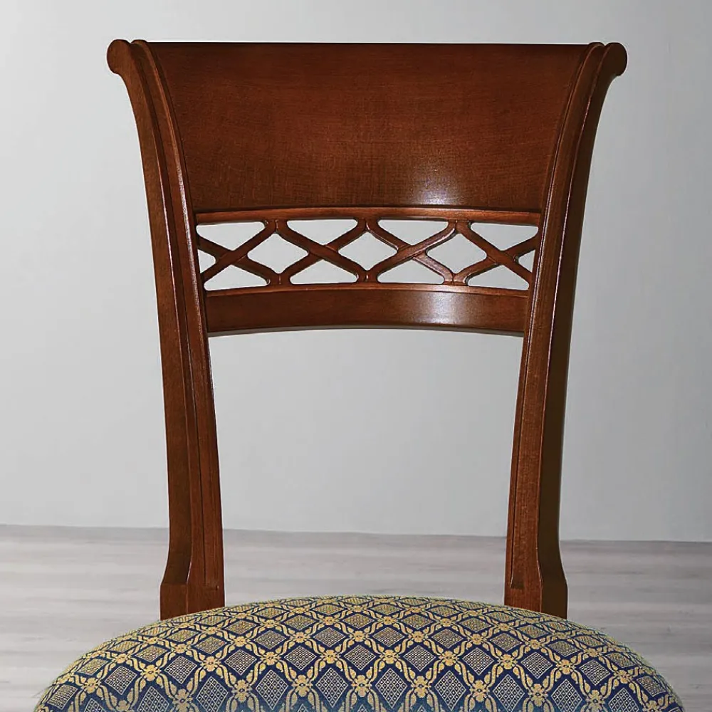 Viadurini Living Klassische Stühle-Klassischer Stuhl aus Buchenholz mit verzierter Rückenlehne und Stoff - Milissa