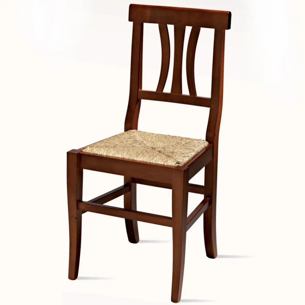 Viadurini Living Klassische Stühle-Klassischer Stuhl aus Buchenholz und Stroh Made in Italy Design - Claudie
