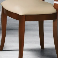 Viadurini Living Klassische Stühle-Klassischer Stuhl aus Buchenholz mit verzierter Rückenlehne und Kunstleder - Milissa