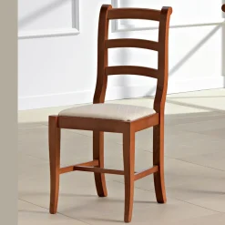 Viadurini Living Klassische Stühle-Klassischer Stuhl aus Holz und Sitz aus Stoff Design Made in Italy - Baptiste