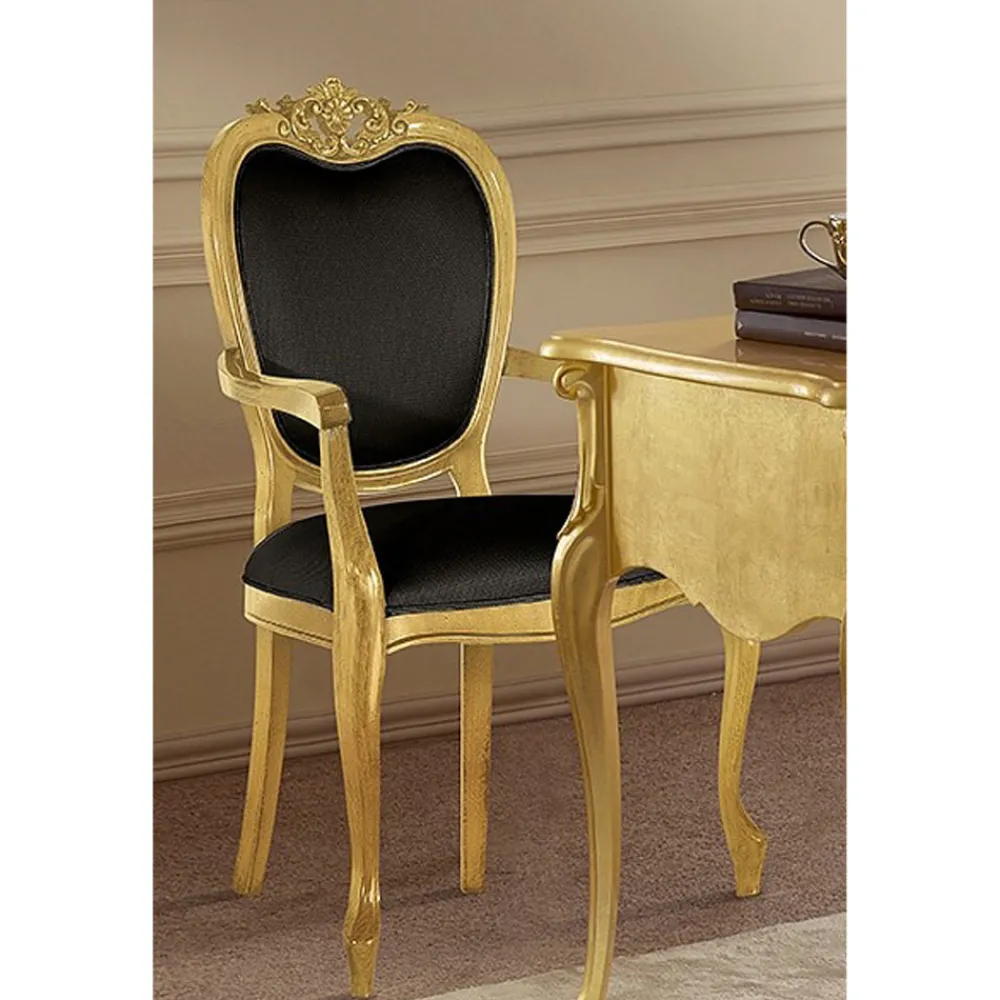 Viadurini Classic Klassische Stühle-Klassischer Stuhl aus Nussbaumholz oder goldgepolstertem Holz Made in Italy - Imperator