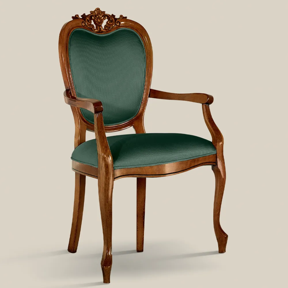 Viadurini Classic Klassische Stühle-Klassischer Stuhl aus Nussbaumholz oder goldgepolstertem Holz Made in Italy - Imperator