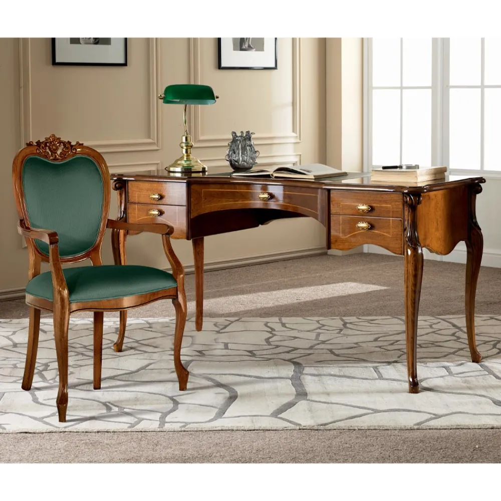 Viadurini Classic Klassische Stühle-Klassischer Stuhl aus Nussbaumholz oder goldgepolstertem Holz Made in Italy - Imperator